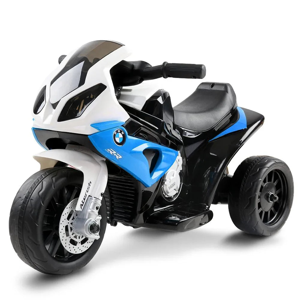 Kids Electric Ride On Car Police Motorcycle Motorbike BMW Licensed S1000RR Blue - Mekamart Australia