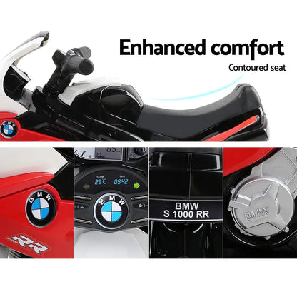 Kids Electric Ride On Car Police Motorcycle Motorbike BMW Licensed S1000RR Red - Mekamart Australia