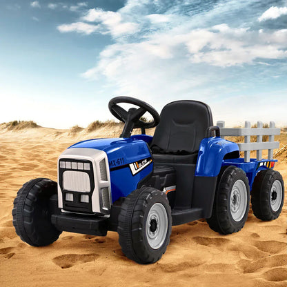 Rigo Kids Electric Ride On Car Tractor Toy Cars 12V Blue - Mekamart Australia
