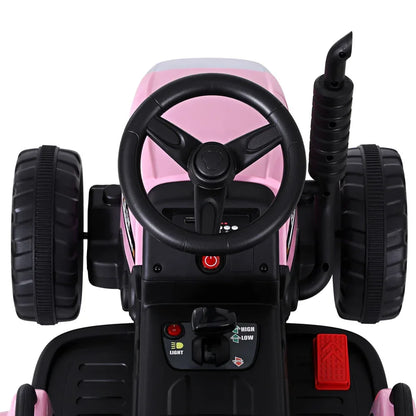 Rigo Kids Electric Ride On Car Tractor Toy Cars 12V Pink - Mekamart Australia