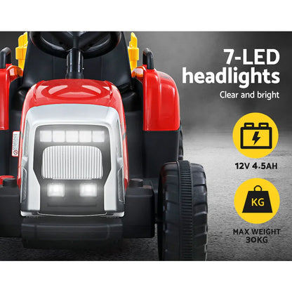 Rigo Kids Electric Ride On Car Tractor Toy Cars 12V Red - Mekamart Australia
