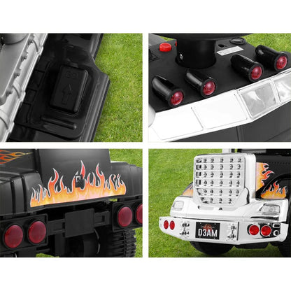 Rigo Kids Electric Ride On Car Truck Motorcycle Motorbike Toy Cars 6V Black - Mekamart Australia