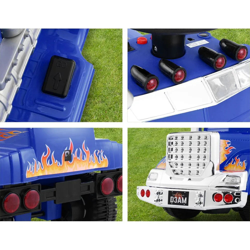 Rigo Kids Electric Ride On Car Truck Motorcycle Motorbike Toy Cars 6V Blue - Mekamart Australia