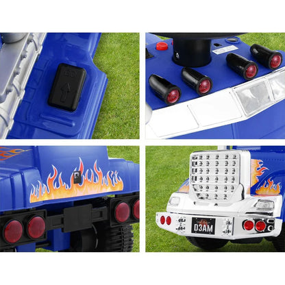 Rigo Kids Electric Ride On Car Truck Motorcycle Motorbike Toy Cars 6V Blue - Mekamart Australia