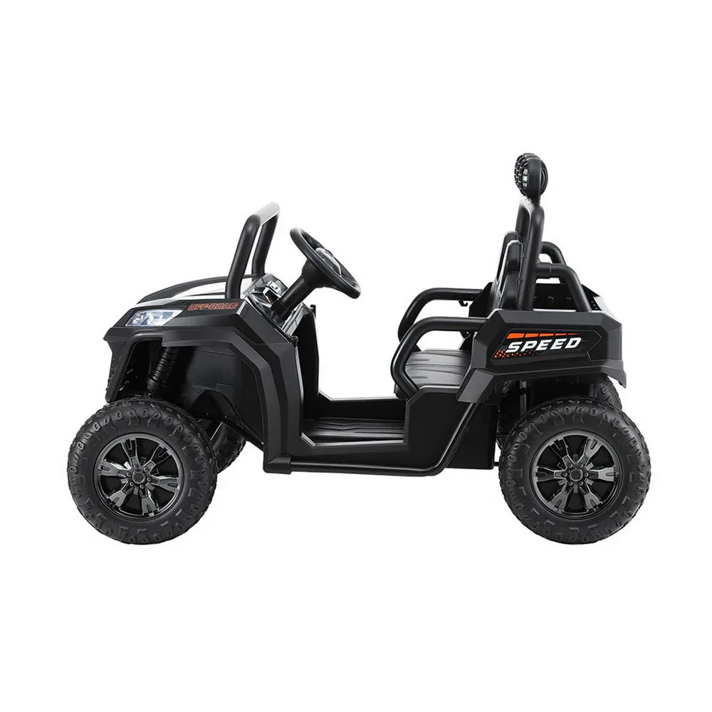 Rigo Kids Ride On Car Electric Toys Cars Headlight Music Remote Control Black - Mekamart Australia