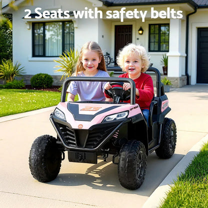 Rigo Kids Ride On Car Electric Toys Cars Headlight Music Remote Control Pink - Mekamart Australia