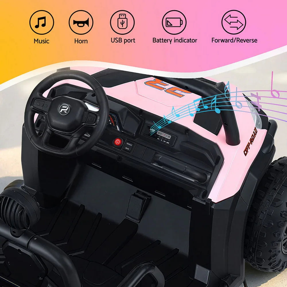 Rigo Kids Ride On Car Electric Toys Cars Headlight Music Remote Control Pink - Mekamart Australia