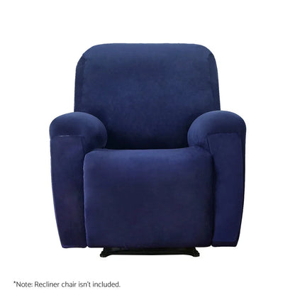 Artiss Recliner Chair Covers 1 Seater Velvet Navy - Mekamart Australia