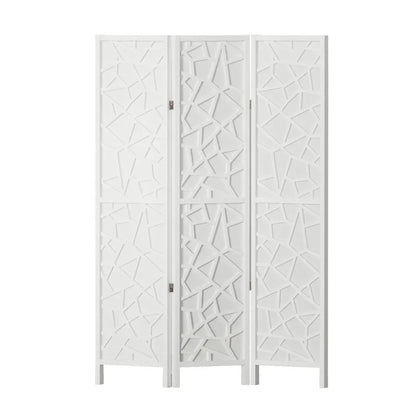 Artiss 3 Panel Room Divider Screen 122x170cm Clover White - Mekamart Australia