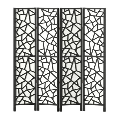 Artiss 4 Panel Room Divider Screen 162x170cm Clover Black - Mekamart Australia