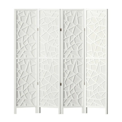 Artiss 4 Panel Room Divider Screen 162x170cm Clover White - Mekamart Australia