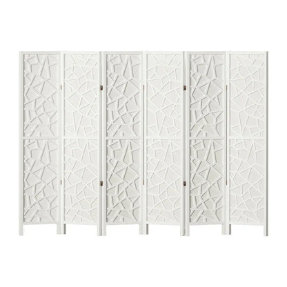 Artiss 6 Panel Room Divider Screen 244x170cm Clover White - Mekamart Australia