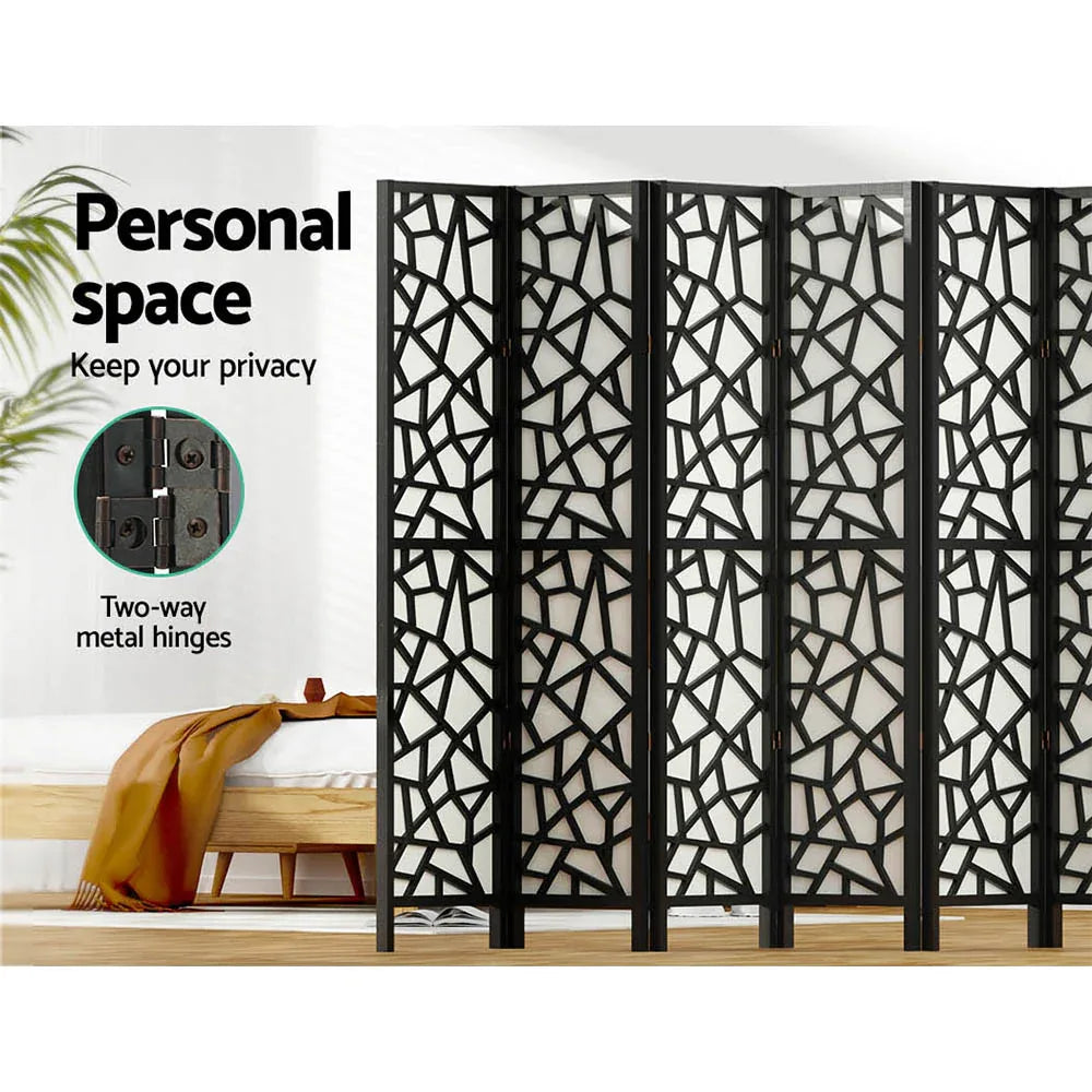 Artiss 8 Panel Room Divider Screen 325x170cm Clover Black - Mekamart Australia