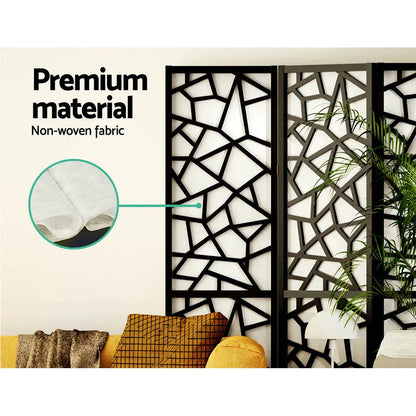 Artiss 8 Panel Room Divider Screen 325x170cm Clover Black - Mekamart Australia