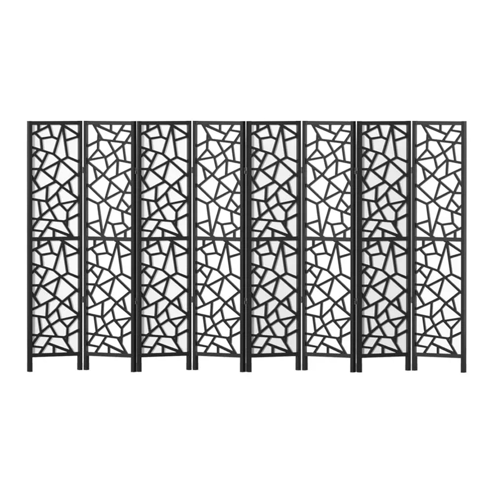Artiss 8 Panel Room Divider Screen 325x170cm Clover Black - Mekamart Australia