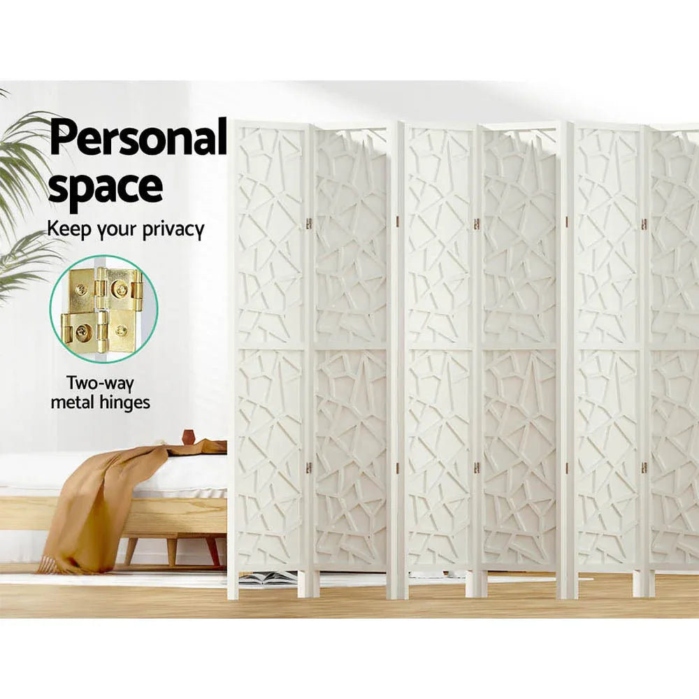 Artiss 8 Panel Room Divider Screen 325x170cm Clover White - Mekamart Australia