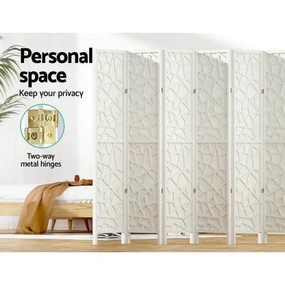 Artiss 8 Panel Room Divider Screen 325x170cm Clover White - Mekamart Australia