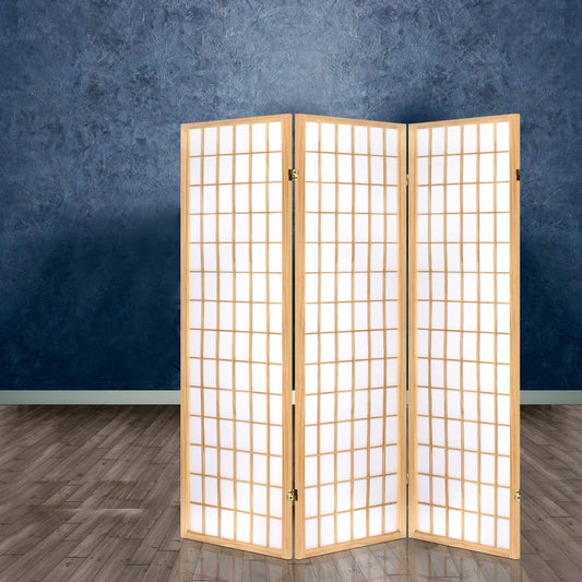 Artiss 3 Panel Room Divider Screen 131x179cm Natural - Mekamart Australia