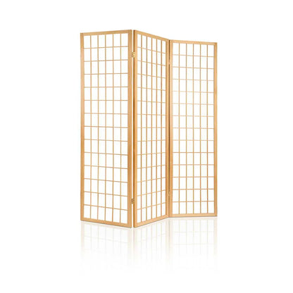 Artiss 3 Panel Room Divider Screen 131x179cm Natural - Mekamart Australia