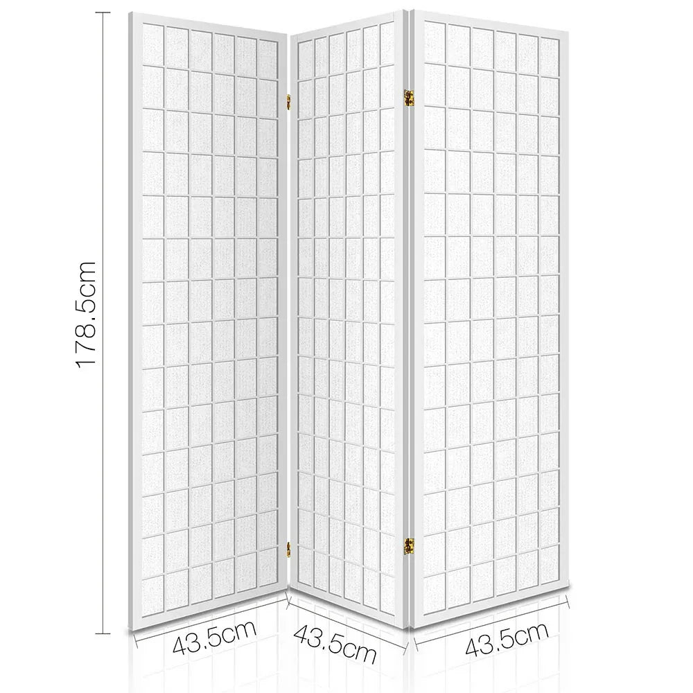 Artiss 3 Panel Room Divider Screen 131x179cm White - Mekamart Australia