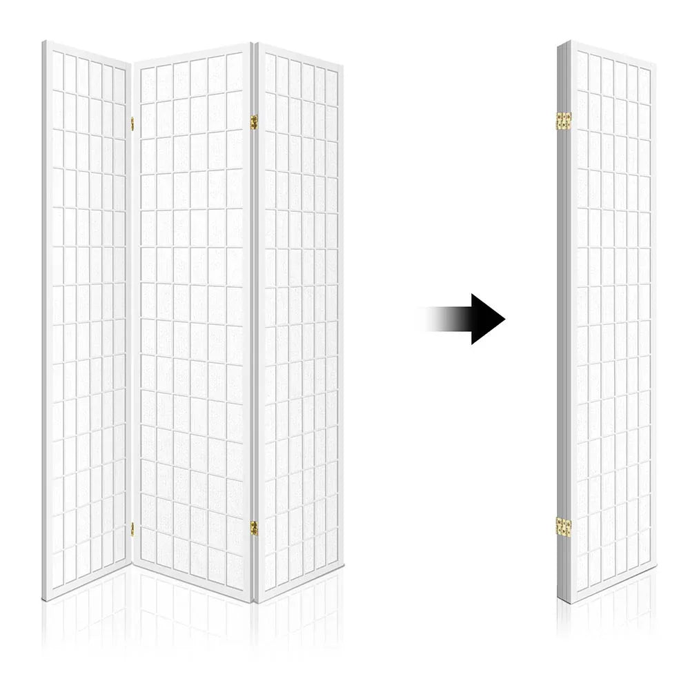 Artiss 3 Panel Room Divider Screen 131x179cm White - Mekamart Australia