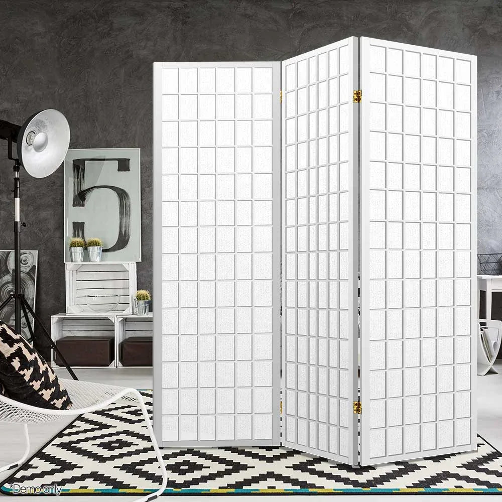 Artiss 3 Panel Room Divider Screen 131x179cm White - Mekamart Australia