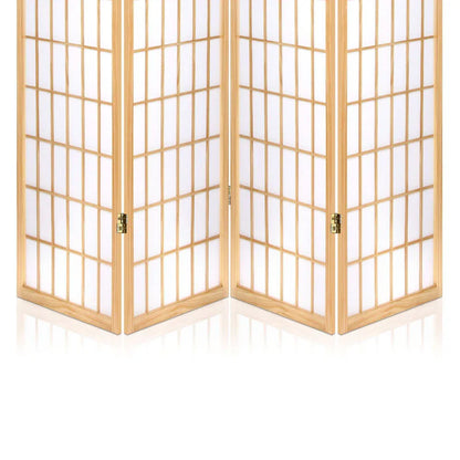 Artiss 4 Panel Room Divider Screen 174x179cm Natural - Mekamart Australia