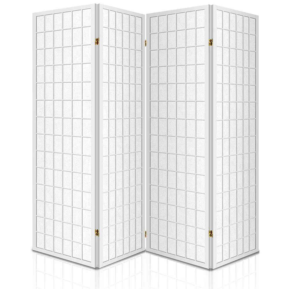 Artiss 4 Panel Room Divider Screen 174x179cm White - Mekamart Australia