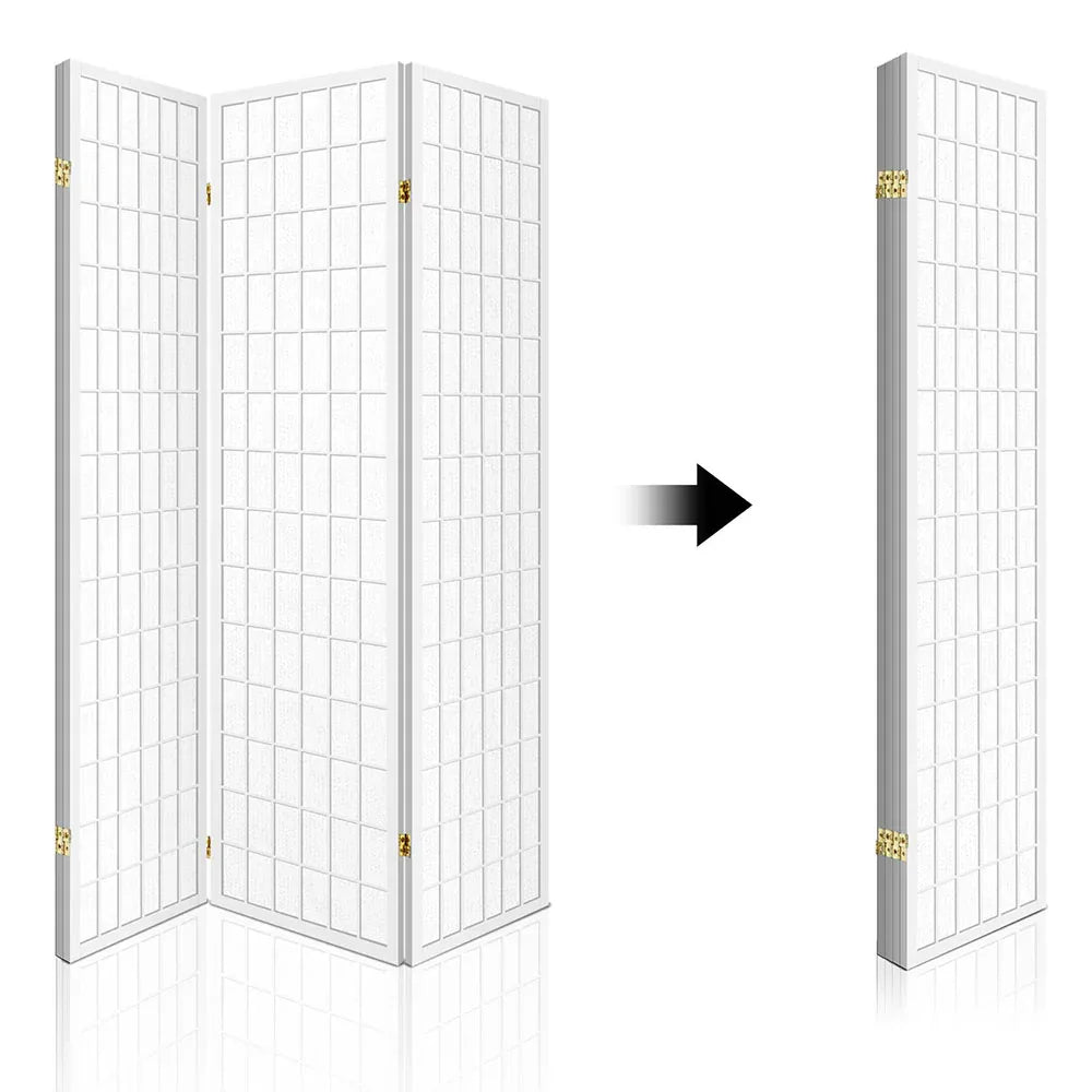Artiss 4 Panel Room Divider Screen 174x179cm White - Mekamart Australia