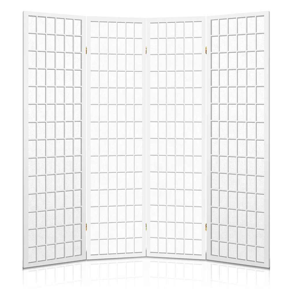 Artiss 4 Panel Room Divider Screen 174x179cm White - Mekamart Australia
