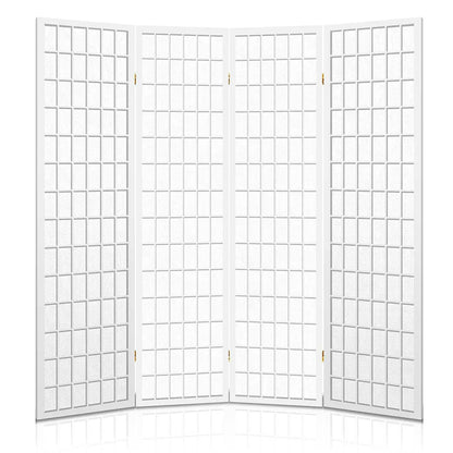 Artiss 4 Panel Room Divider Screen 174x179cm White - Mekamart Australia