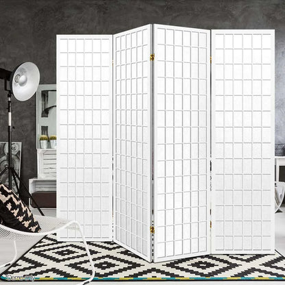 Artiss 4 Panel Room Divider Screen 174x179cm White - Mekamart Australia