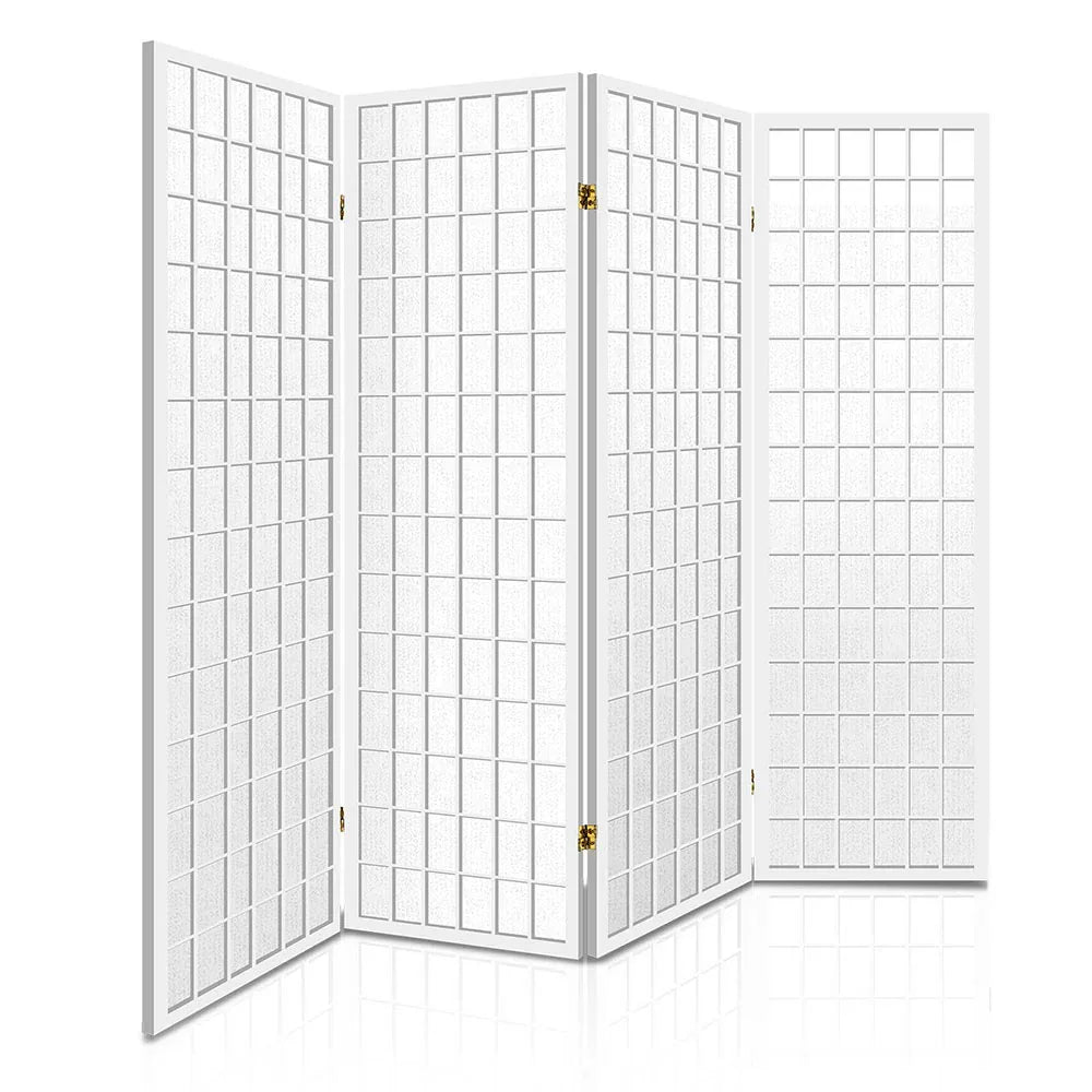 Artiss 4 Panel Room Divider Screen 174x179cm White - Mekamart Australia