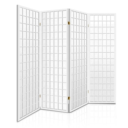 Artiss 4 Panel Room Divider Screen 174x179cm White - Mekamart Australia