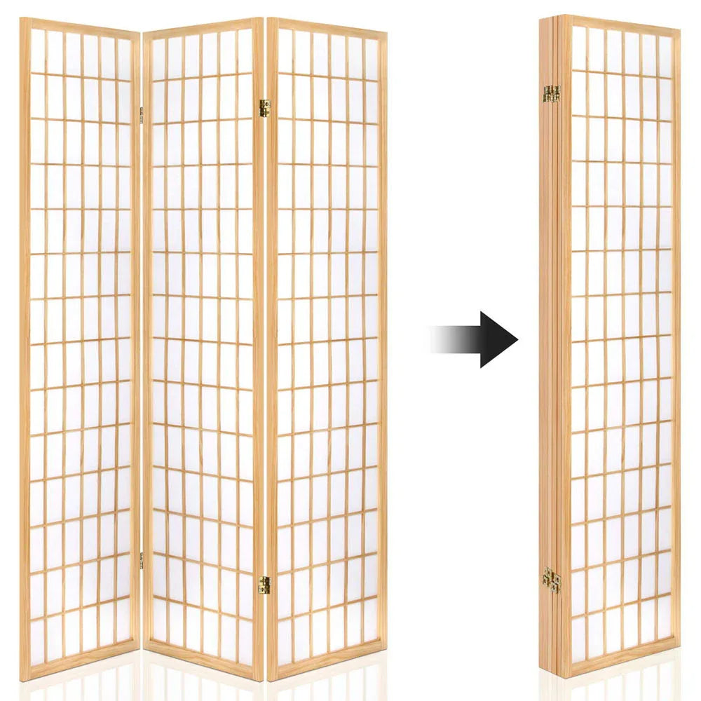 Artiss 6 Panel Room Divider Screen 261x179cm Natural - Mekamart Australia