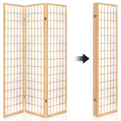 Artiss 6 Panel Room Divider Screen 261x179cm Natural - Mekamart Australia