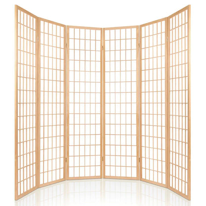 Artiss 6 Panel Room Divider Screen 261x179cm Natural - Mekamart Australia