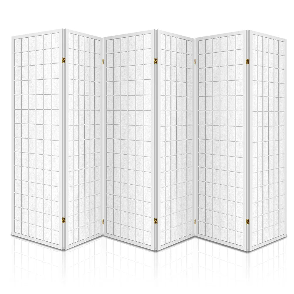Artiss 6 Panel Room Divider Screen 261x179cm White - Mekamart Australia