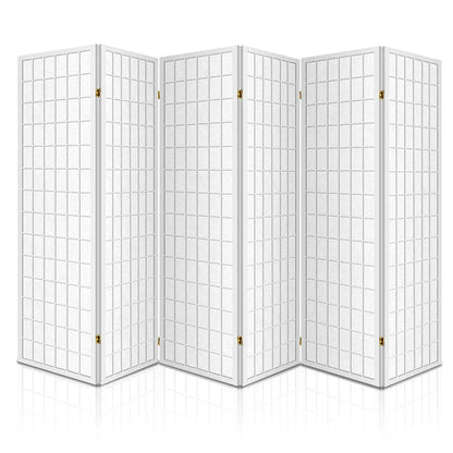 Artiss 6 Panel Room Divider Screen 261x179cm White - Mekamart Australia