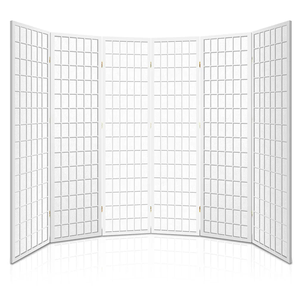 Artiss 6 Panel Room Divider Screen 261x179cm White - Mekamart Australia