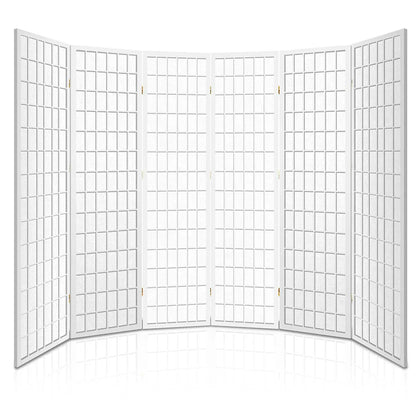 Artiss 6 Panel Room Divider Screen 261x179cm White - Mekamart Australia