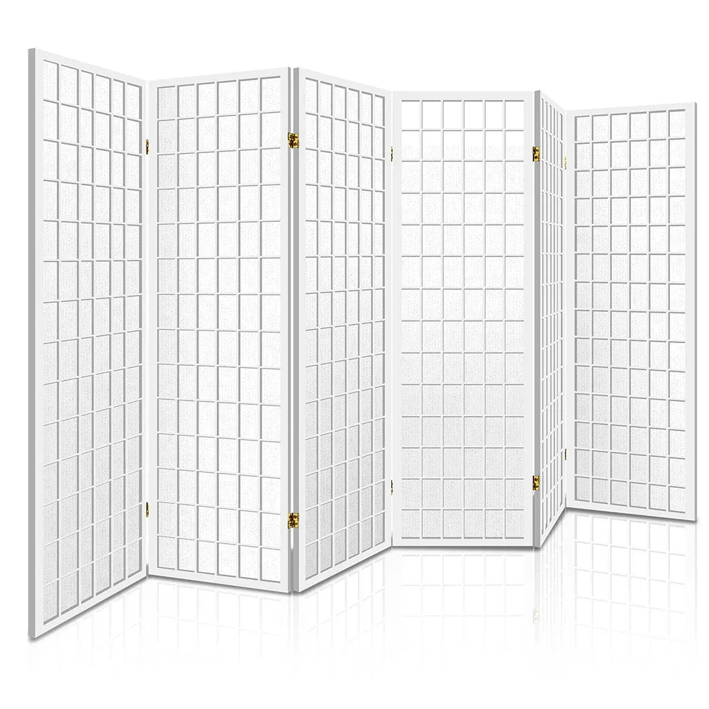 Artiss 6 Panel Room Divider Screen 261x179cm White - Mekamart Australia
