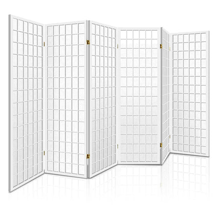 Artiss 6 Panel Room Divider Screen 261x179cm White - Mekamart Australia
