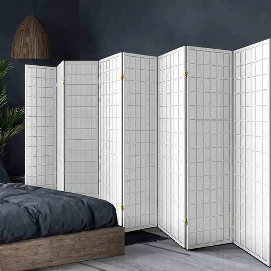 Artiss 8 Panel Room Divider Screen 348x179cm White - Mekamart Australia