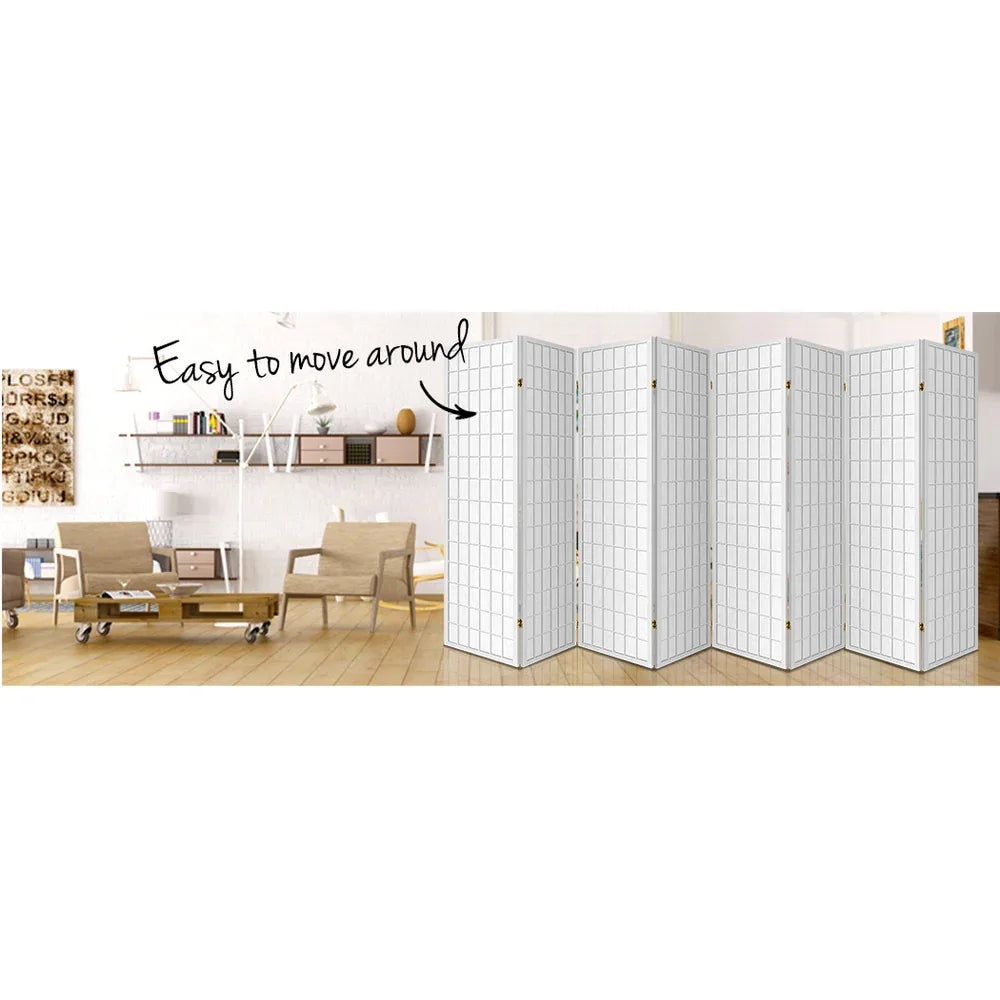 Artiss 8 Panel Room Divider Screen 348x179cm White - Mekamart Australia