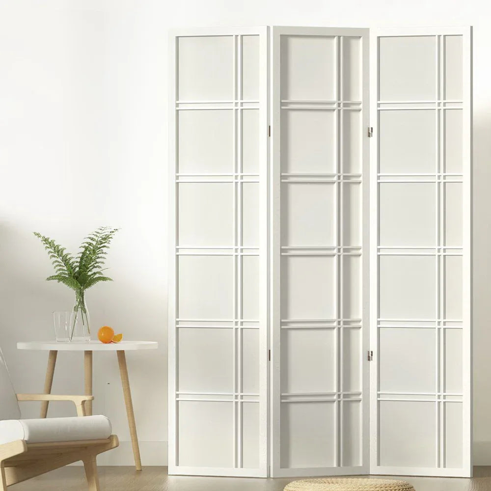 Artiss 3 Panel Room Divider Screen 132x179cm Nova White - Mekamart Australia