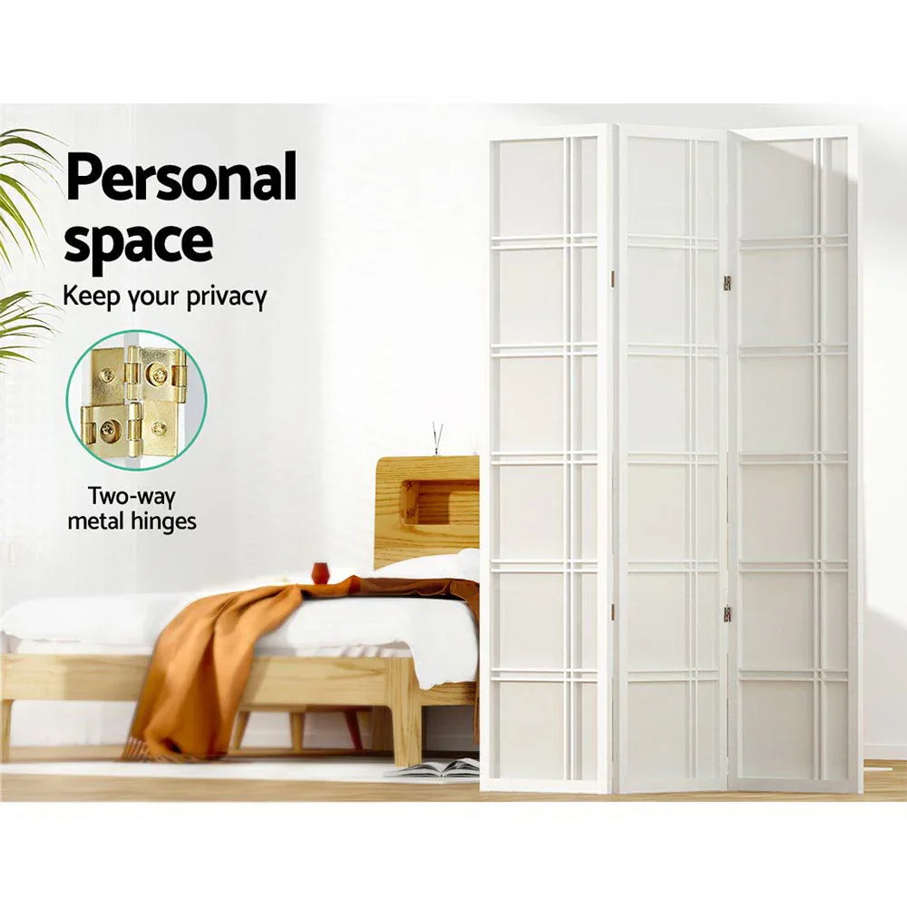 Artiss 3 Panel Room Divider Screen 132x179cm Nova White - Mekamart Australia