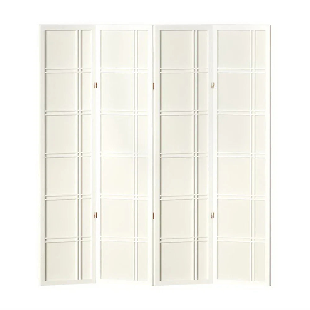 Artiss 4 Panel Room Divider Screen 176x179cm Nova White - Mekamart Australia