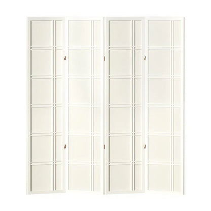 Artiss 4 Panel Room Divider Screen 176x179cm Nova White - Mekamart Australia