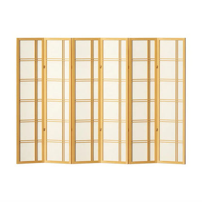 Artiss 6 Panel Room Divider Screen 265x179cm Nova Natural - Mekamart Australia